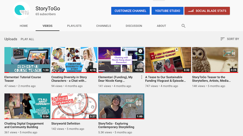 Visual of the StoryToGo YouTube Channel.